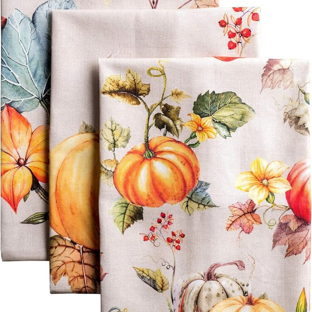 Kitchen Towels Set of 3 100% Cotton 20" x 27.5" Reusable Cloth Tea Dish Towels A